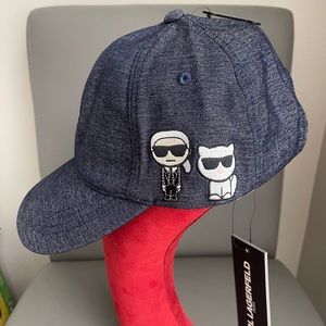 Karl Lagerfeld Paris Adjustable Hat Cap Denim